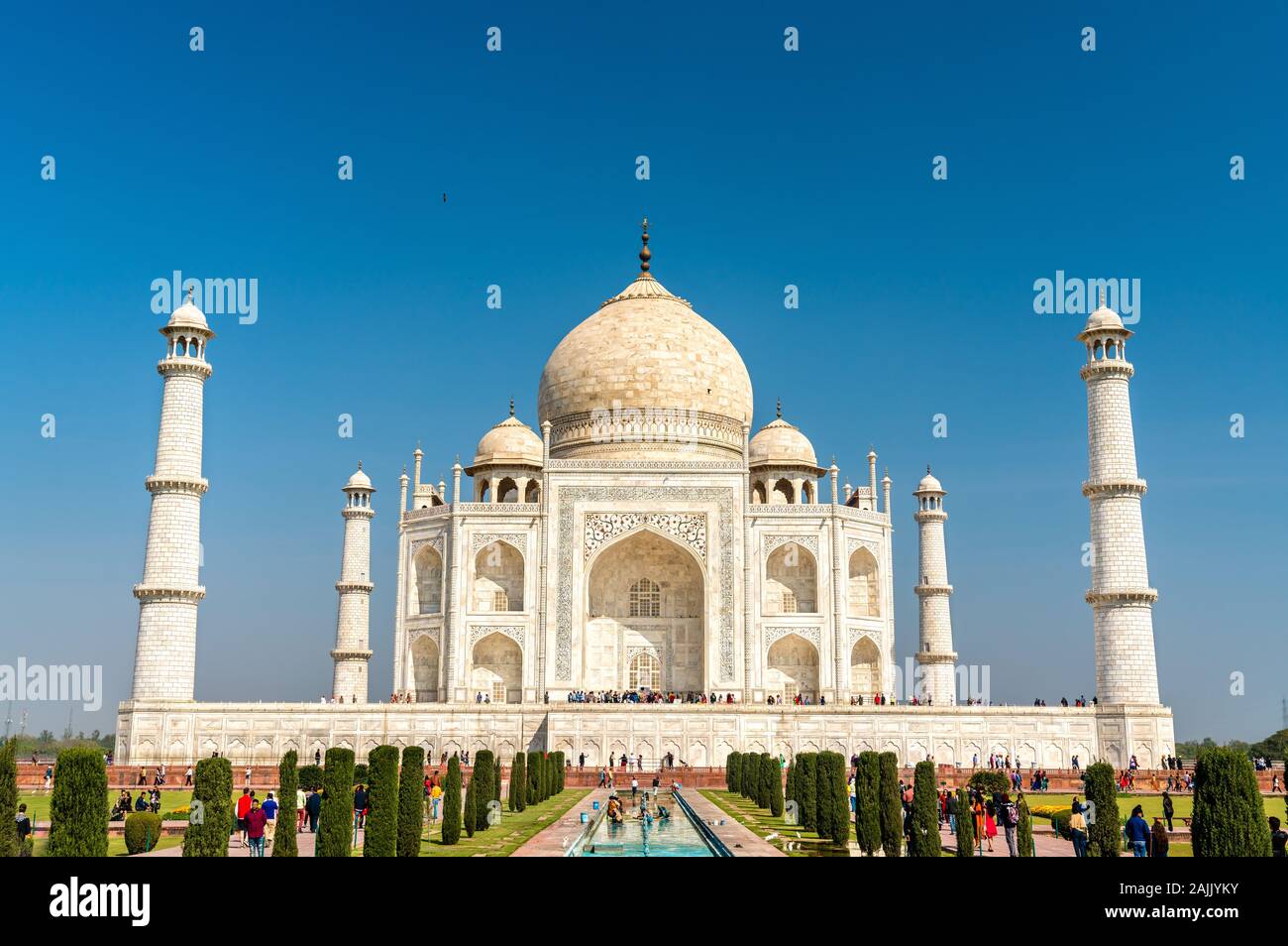 Le Taj Mahal, le monument le plus célèbre de l'Inde. Agra - Uttar Pradesh Banque D'Images