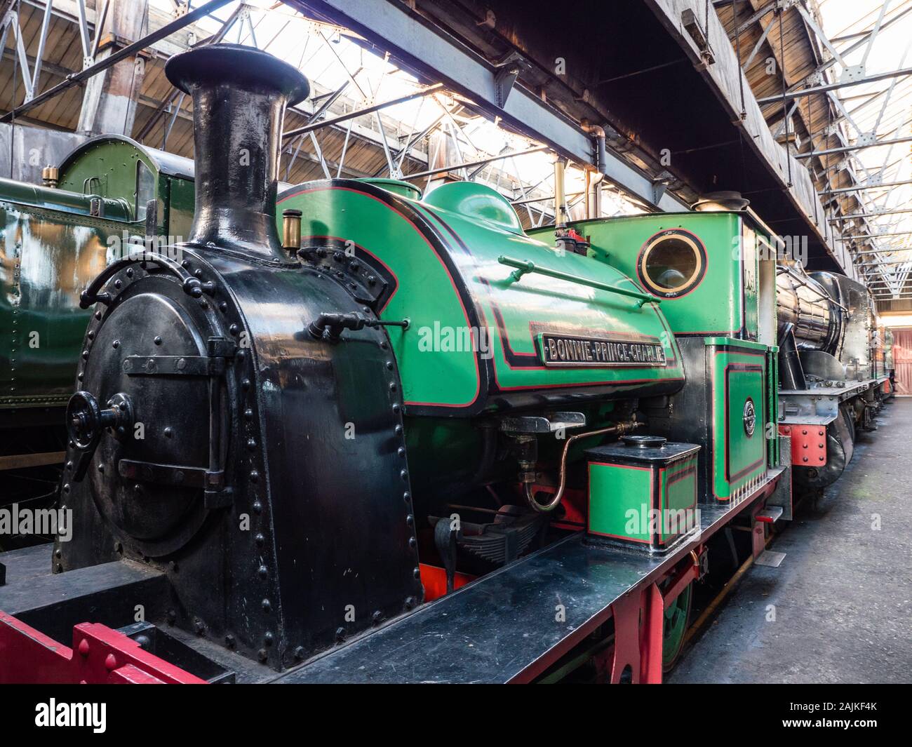 Bonnie Prince Charlie, Train à vapeur Didcot Railway Centre, Didcot, Oxfordshire, England, UK, FR. Banque D'Images