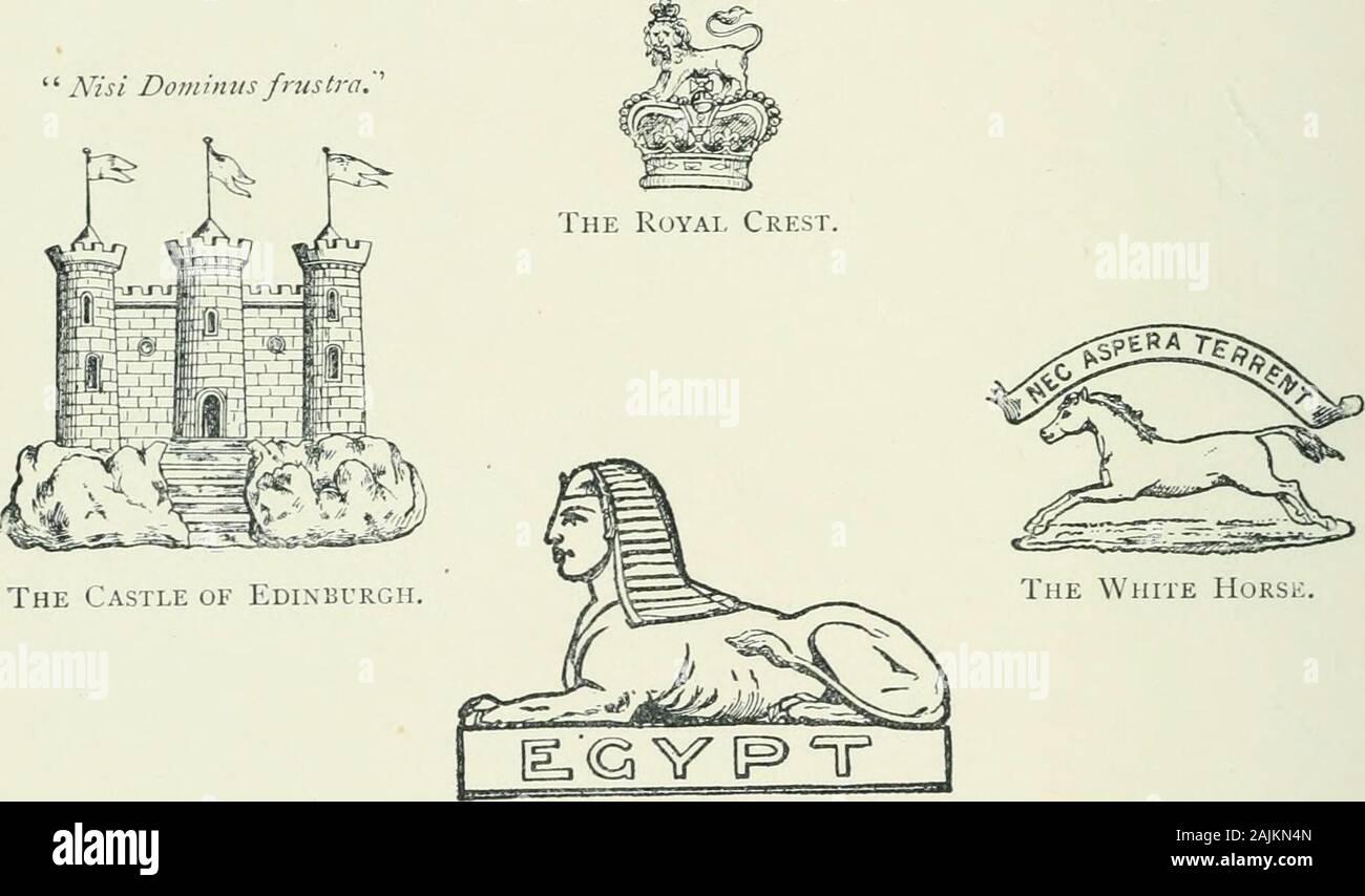 Les registres du régiment de l'armée britannique . n dans une couronne de laurier. Pseudo.^-Howards verts (de 1717 à 1737, période au cours de laquelle le nom itsColonels est Howard et son revêtement vert). (Aussi qu'avec le Leicester-shires-le 17e) Les tigres du Bengale (après avoir vu beaucoup de service en Inde). Ramblbig Remhiiscences-. Bibliographie de la campagne du Pendjab, 1848-1849 ; avec abrief Histoire du 2ème Regiment de 1689-1889. Par Lieutenant-ColonelAndrew John Macpherson. [Chatham : Mackay. 1889.] Les dossiers historiques du 24/// régiment. 1689-1892. Coloredand avec de nombreuses autres illustrations. Édité par Co Banque D'Images