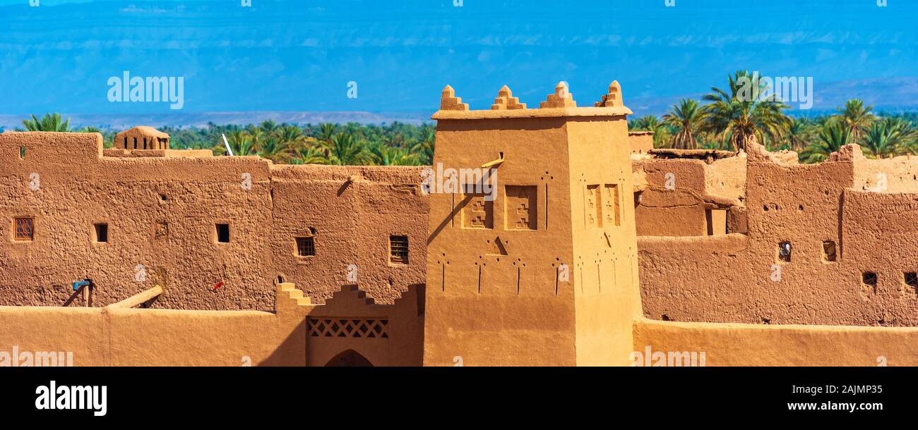 Kasbah de Taourirt extérieur en Zagora, Maroc Banque D'Images