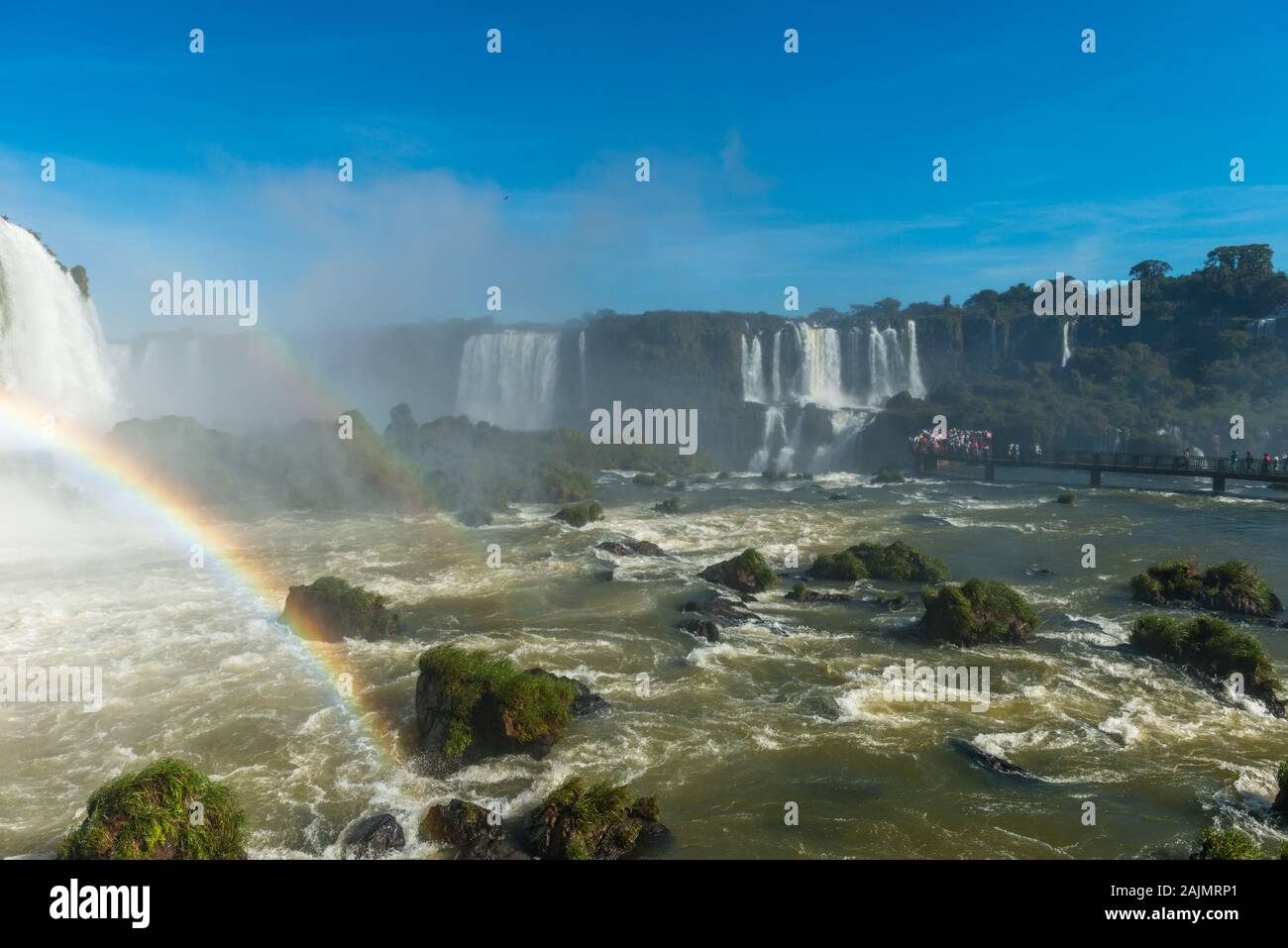 Iguacu Falls, côté brésilien, Parque National do Iguacu, Rio Grande do Sul, Brésil, Amérique Latine Banque D'Images