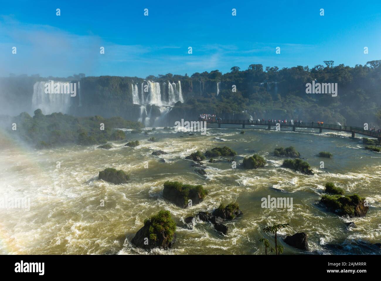 Iguacu Falls, côté brésilien, Parque National do Iguacu, Rio Grande do Sul, Brésil, Amérique Latine Banque D'Images
