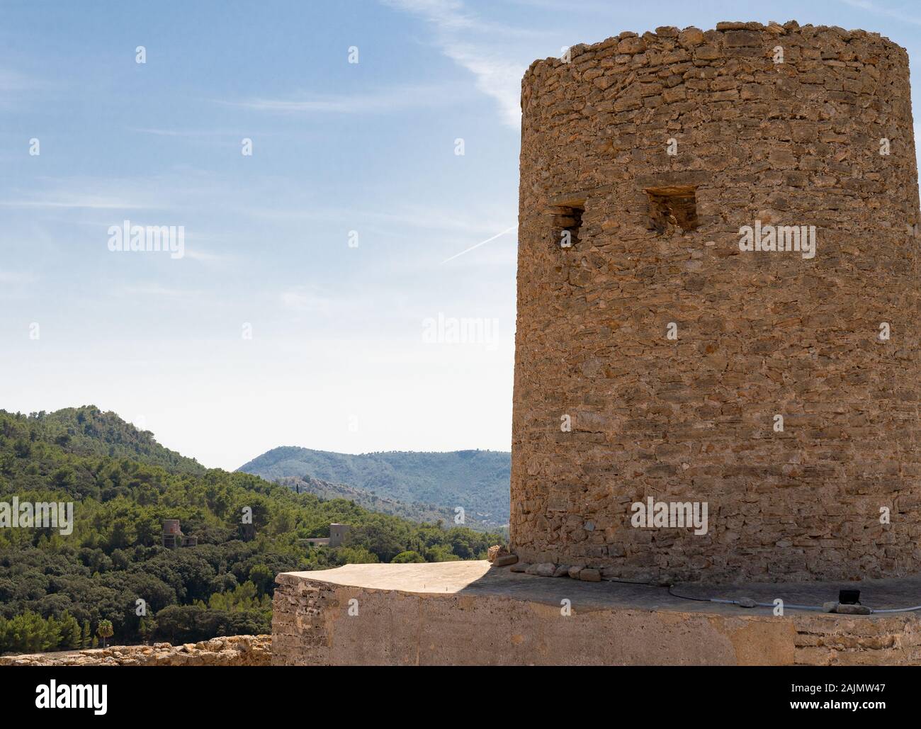 Tour dans le château de Capdepera Banque D'Images