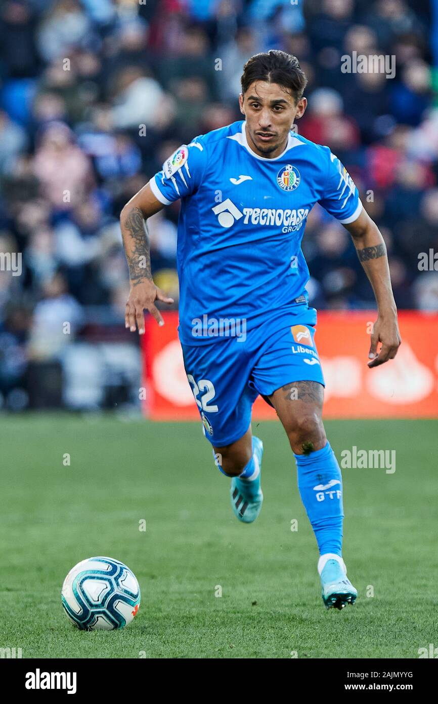 Damian Suarez de Getafe FC vu en action au cours de la correspondance entre la Liga Getafe CF et Real Madrid au Coliseum Alfonso Perez de Getafe.(score final : Getafe CF 0:3 Real Madrid) Banque D'Images