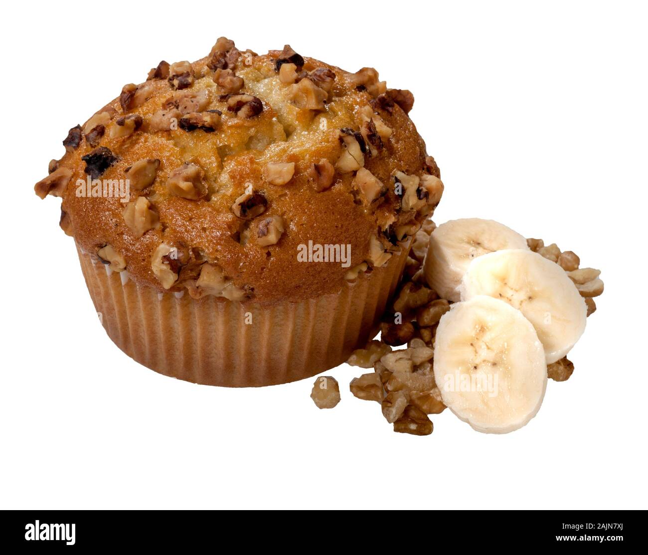 Muffins Bananes et noix Banque D'Images