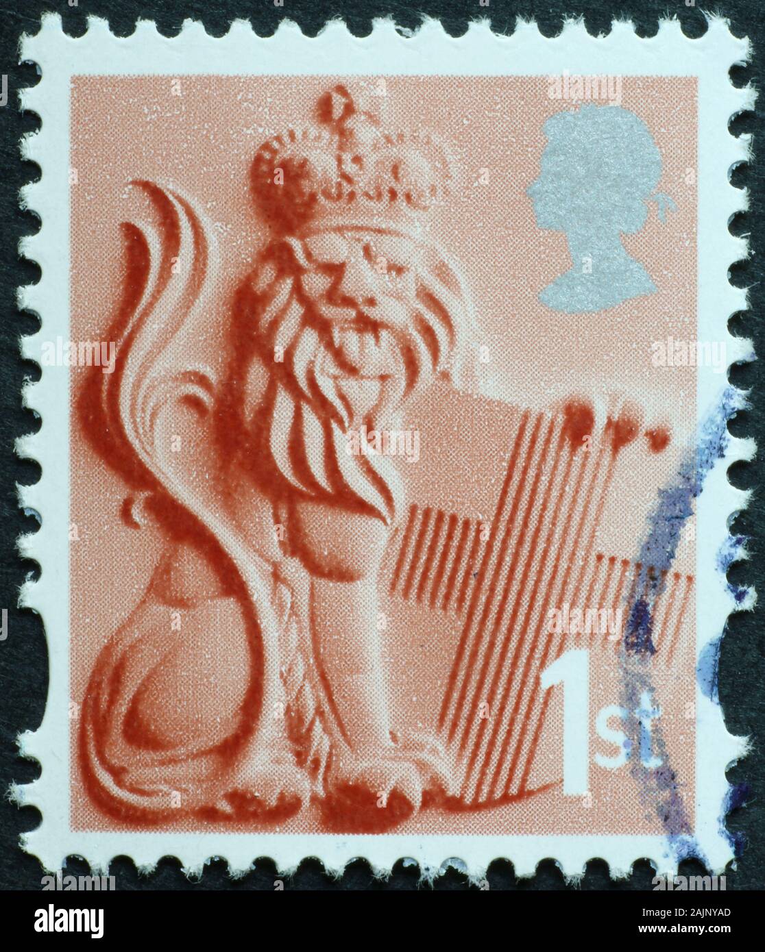 Lion britannique sur timbre-poste Banque D'Images