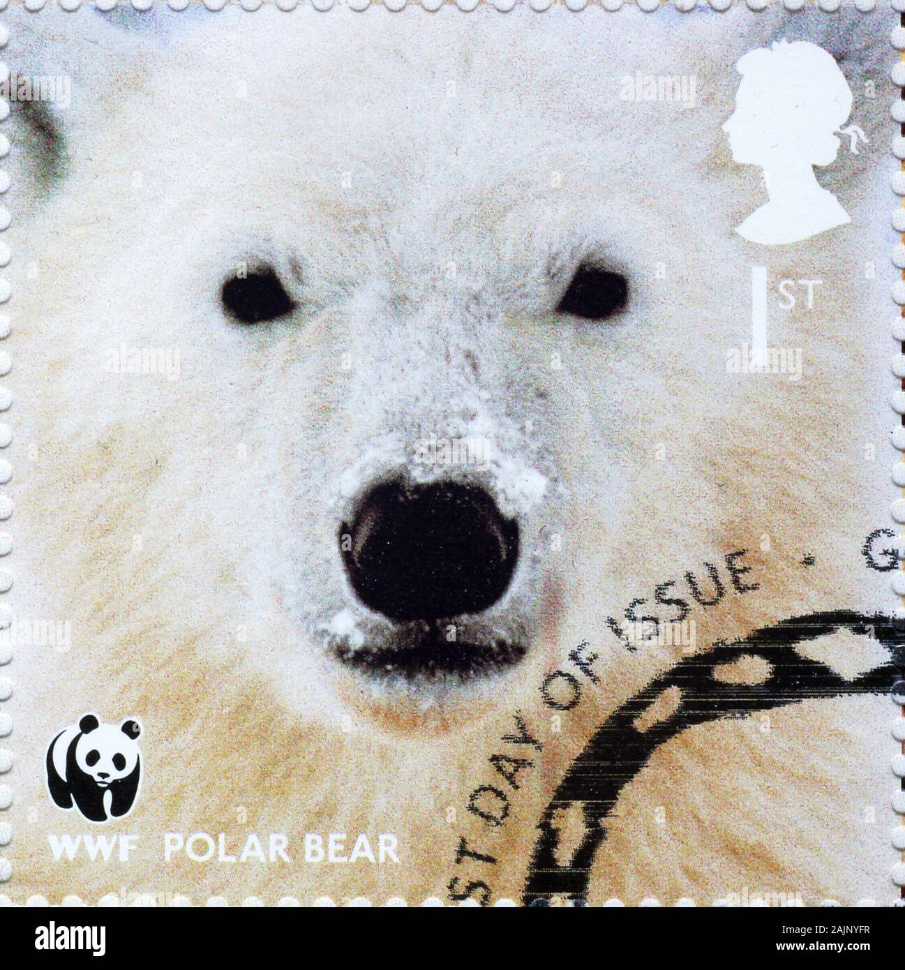 Libre de l'ours polaire sur timbre-poste britannique Banque D'Images