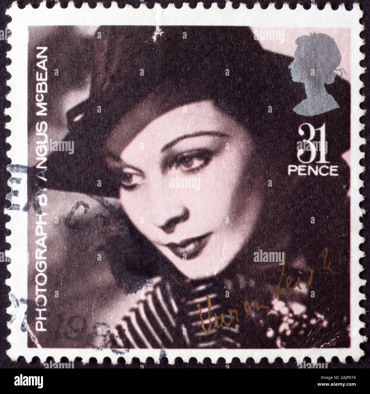 Vivien Leigh sur timbre-poste britannique Banque D'Images