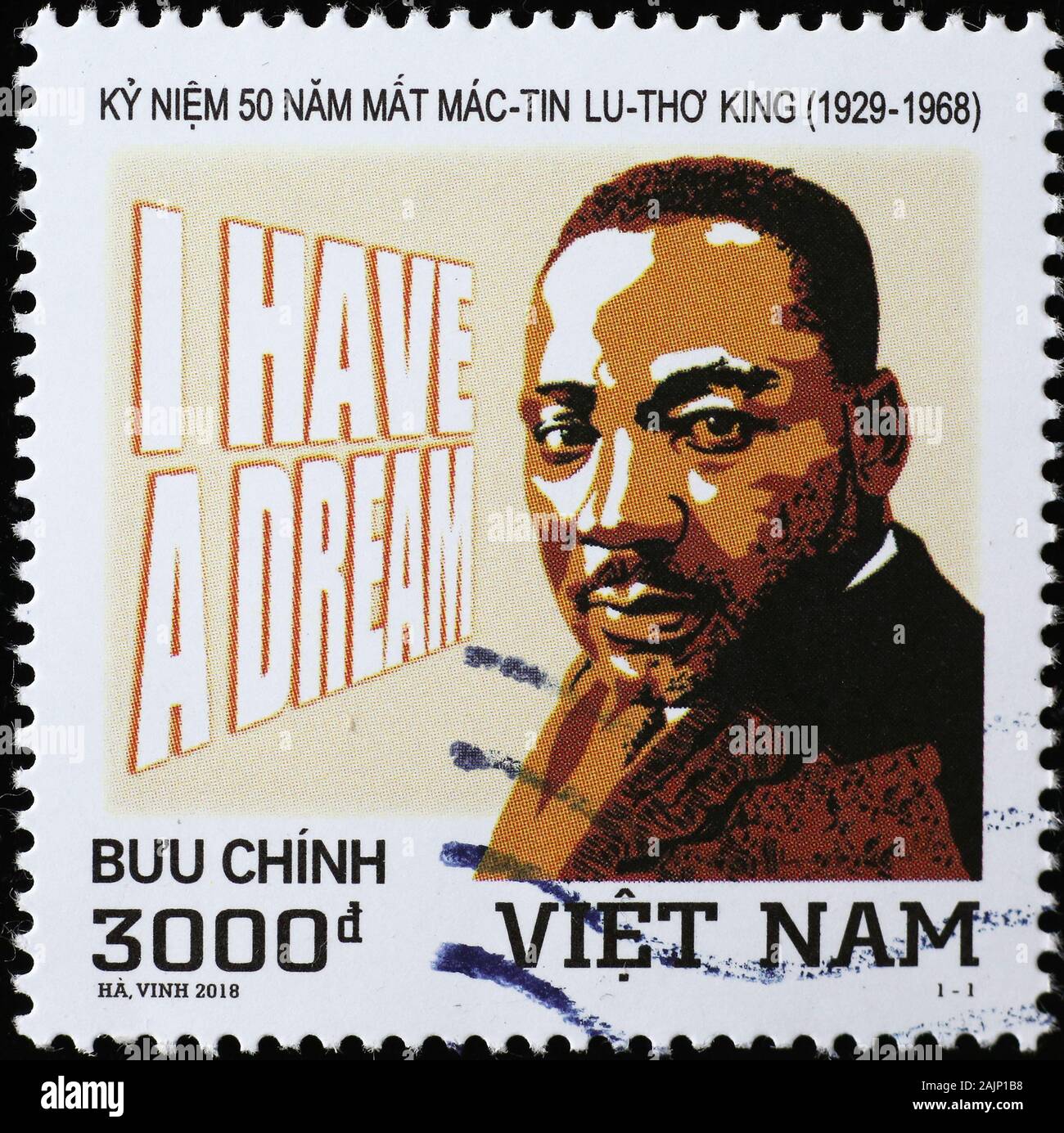 Martin Luther King jr. Sur le timbre du Vietnam Banque D'Images