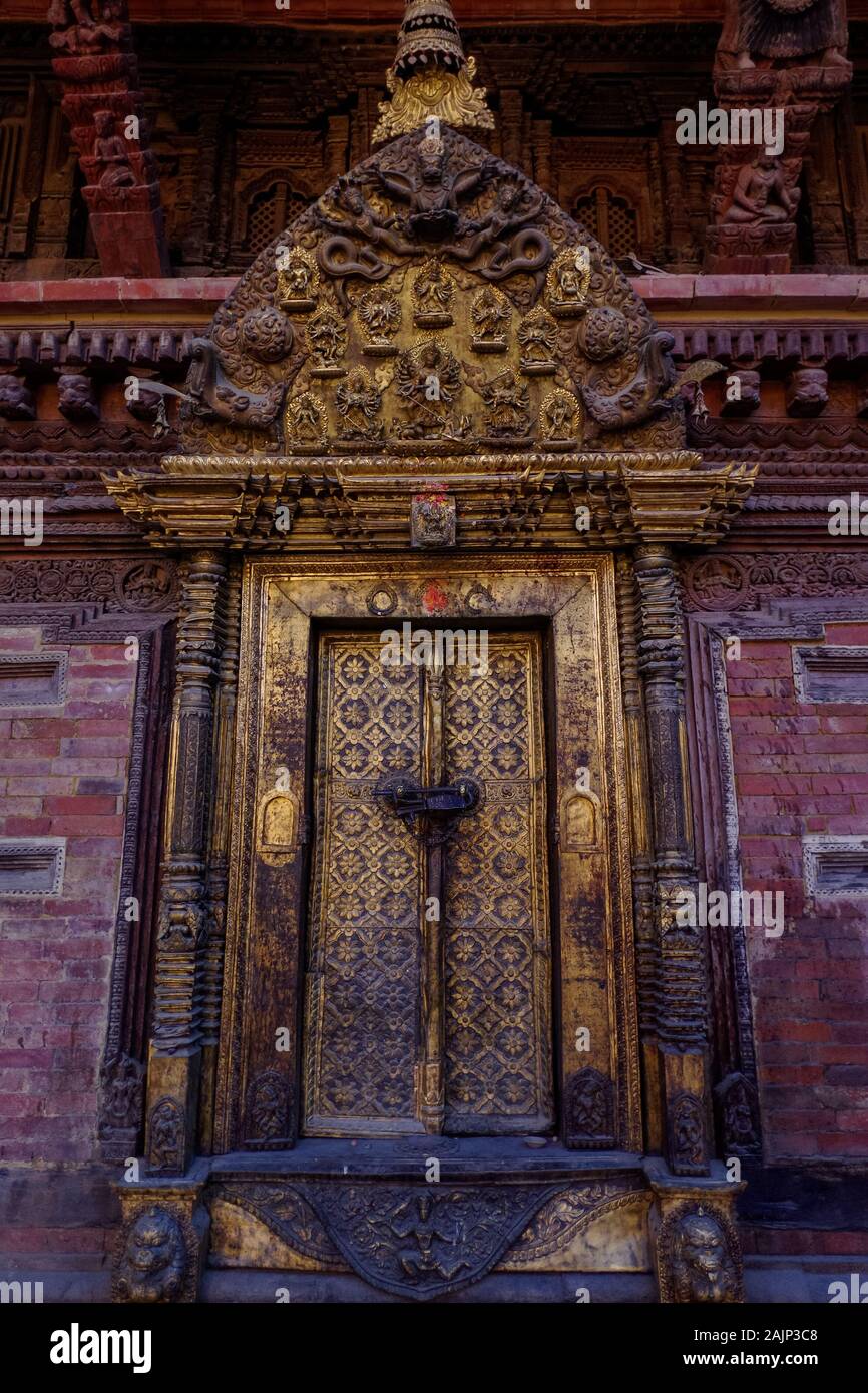 Cour intérieure du temple à Patan Durban Square, près de Katmandou, Népal Banque D'Images