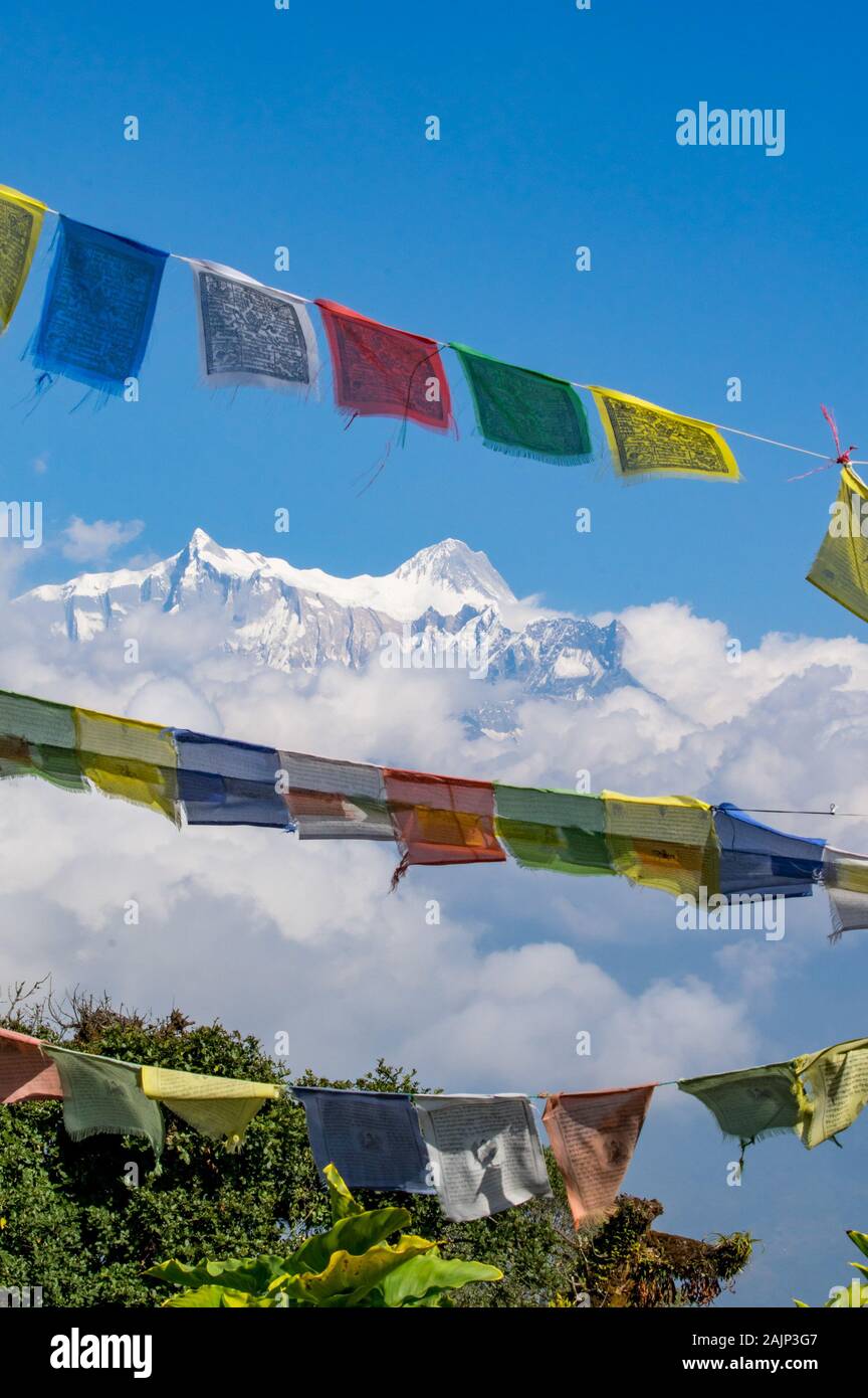 Sur la montagne de l'Himalaya au Népal Banque D'Images