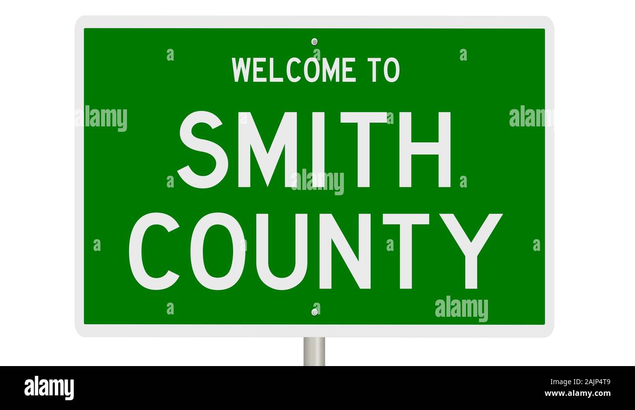 D'un rendu 3d vert panneau routier pour le comté de Smith Banque D'Images
