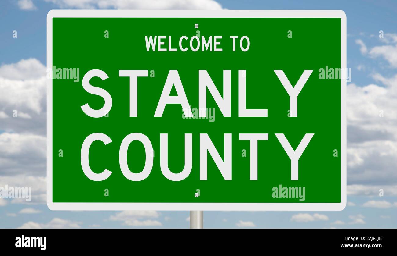 D'un rendu 3d vert panneau routier de Stanly Comté Banque D'Images