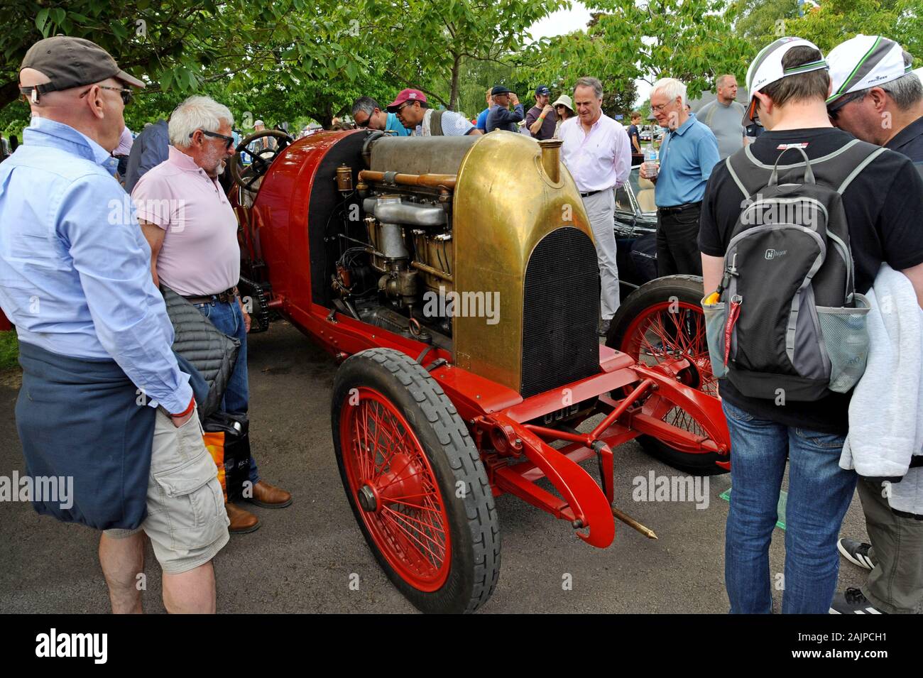La Fiat S76, connue sous le nom de 'Bête de Turin', est affichée à Prescott Hill Climb, Gloucestershire Banque D'Images