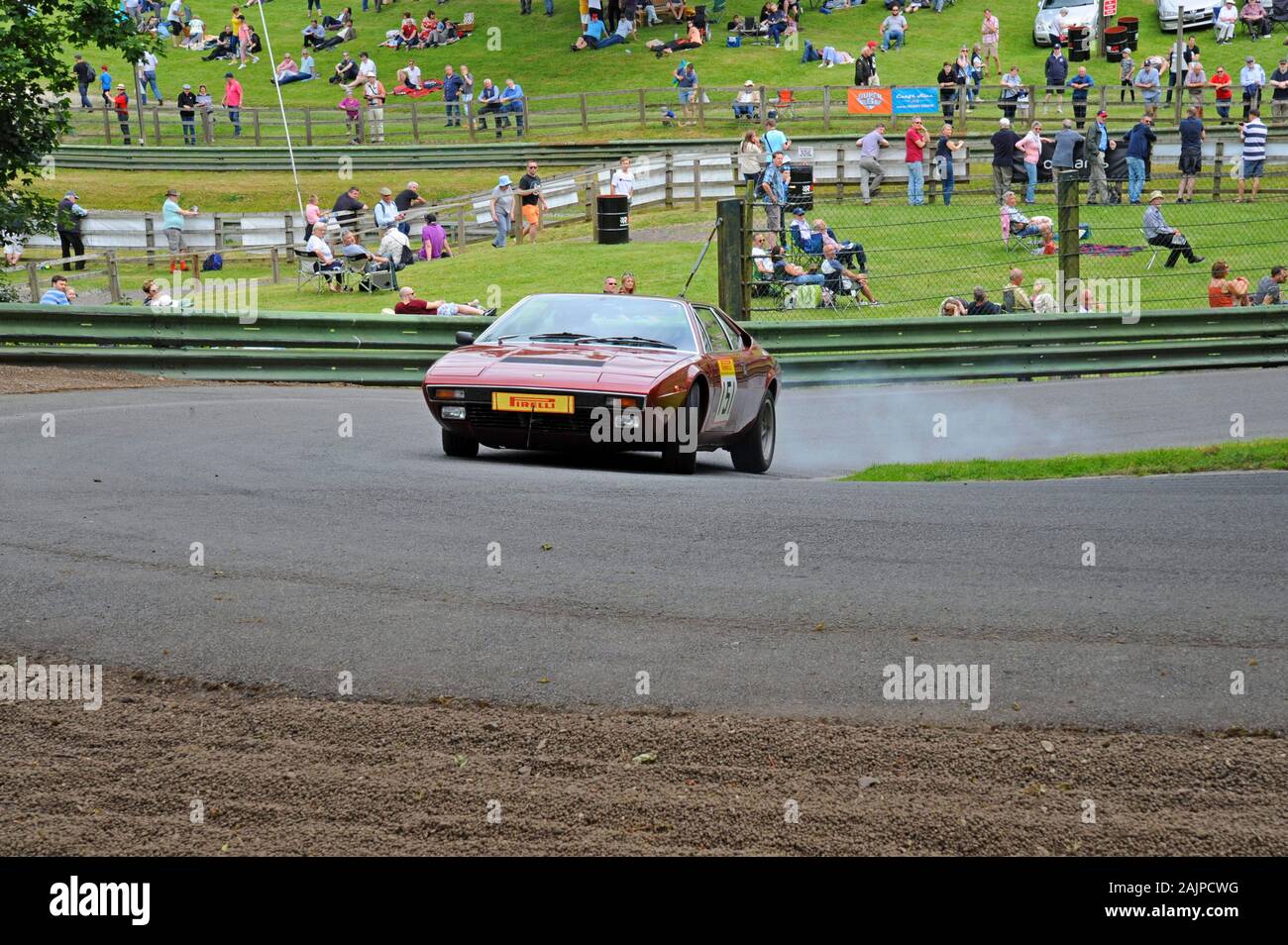 Virage à vitesse à Prescott Hill Climb, Gloucestershire Banque D'Images