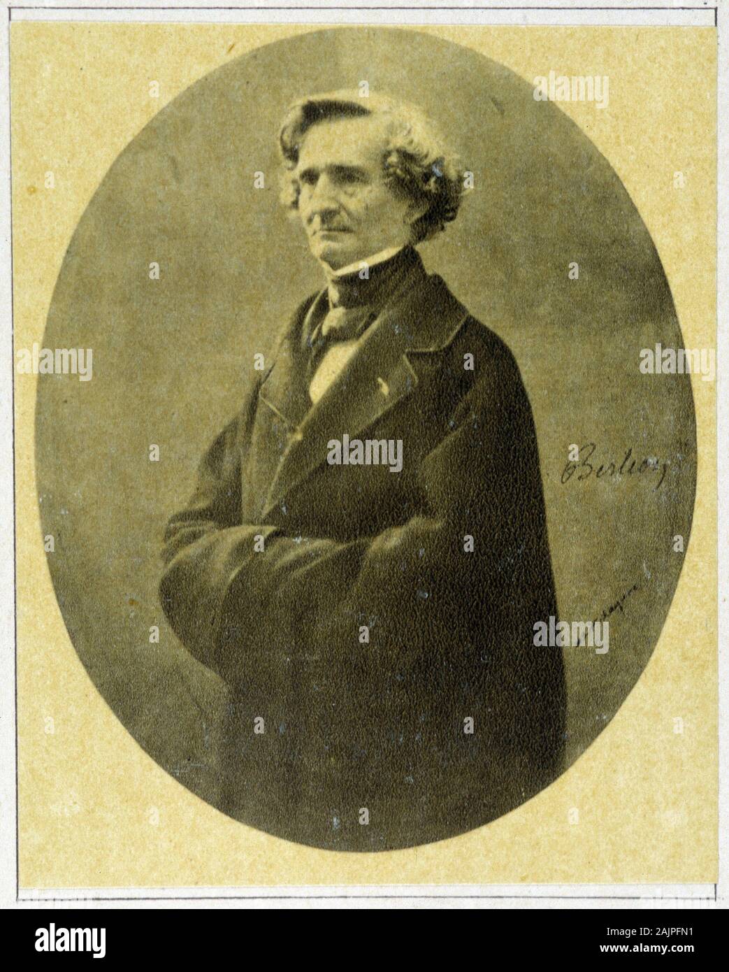 Portrait du compositeur Hector Berlioz (1803 - 1869) en 1858. Banque D'Images