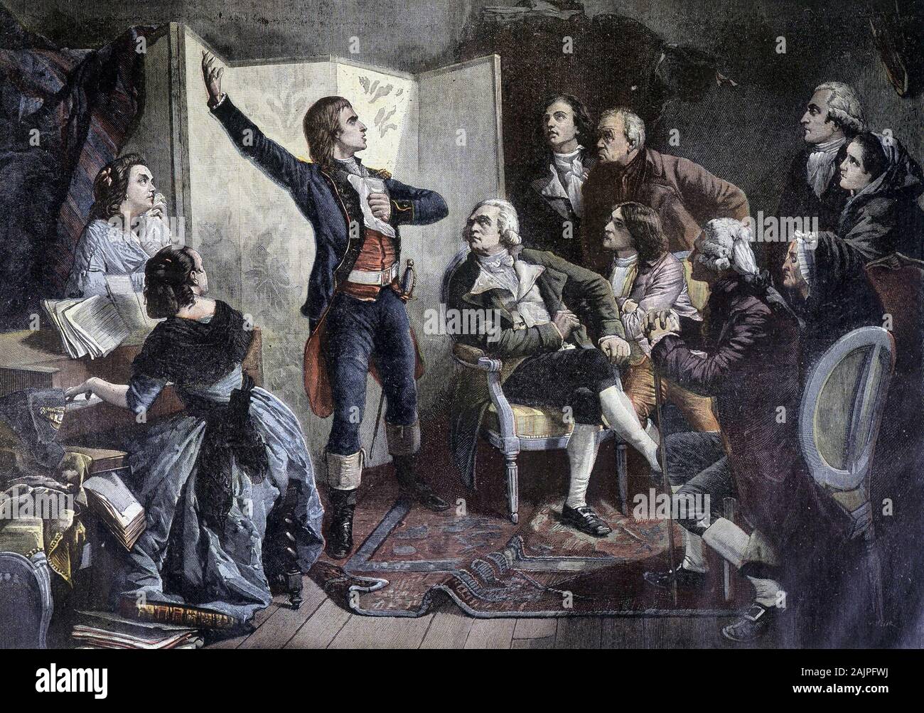Rouget de Lisle ( (Rouget de L'isle, 1760-1836) composent la Marseillaise Un Strasbourg - dans 'Le Petit Journal', avril 1892 Banque D'Images