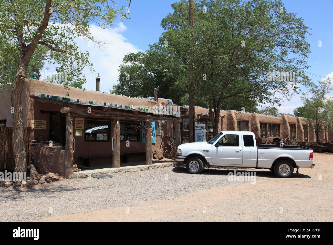 Casa Grande Poste de traite et d'exploitation minière Turquoise Cerrillos Cerrillos, musée, ancienne cité minière, la Turquoise Trail, New Mexico, USA Banque D'Images