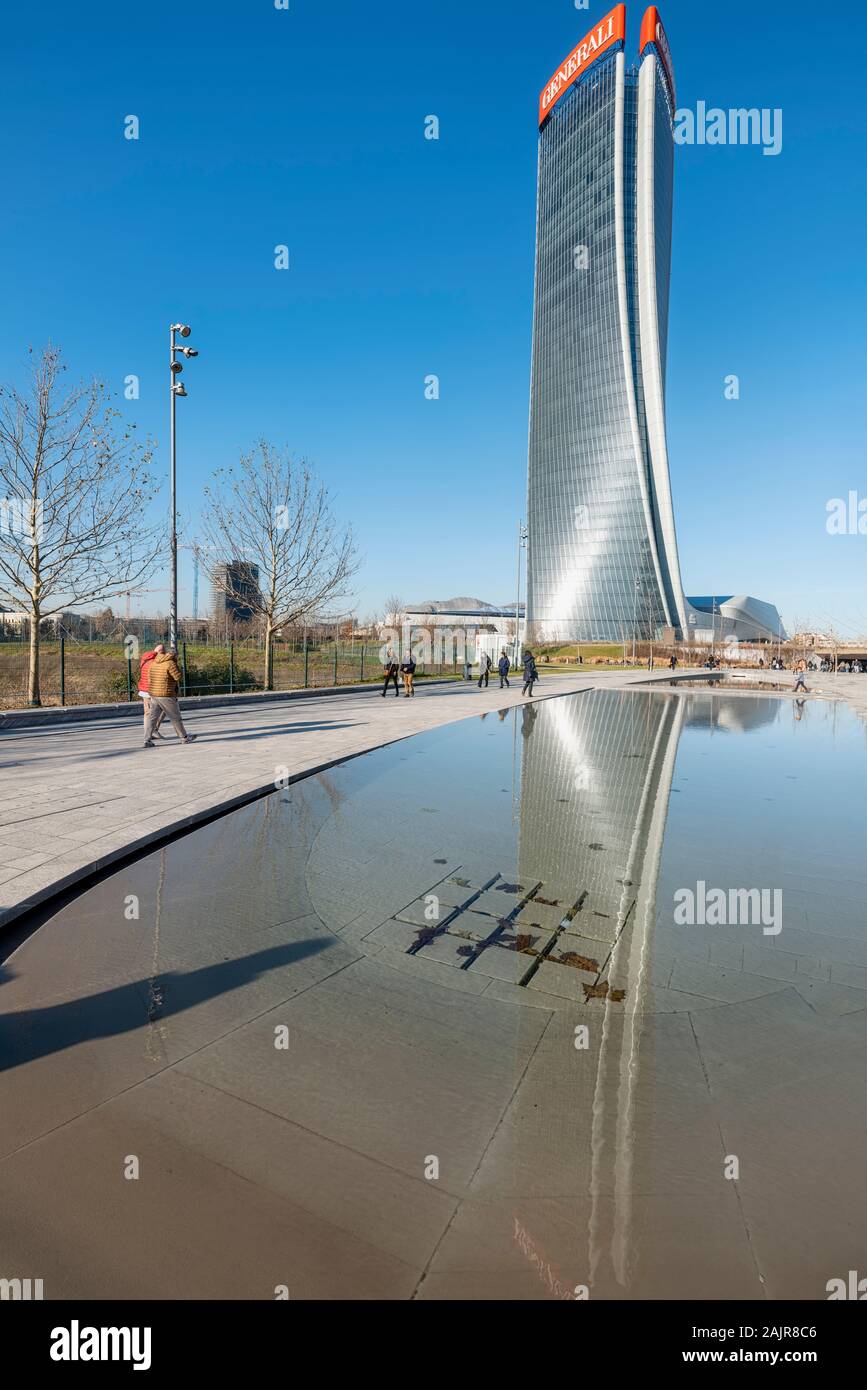 Milan Italie. Le Citylife quartier commerçant. Torre Hadid (Hadid Tower) Banque D'Images