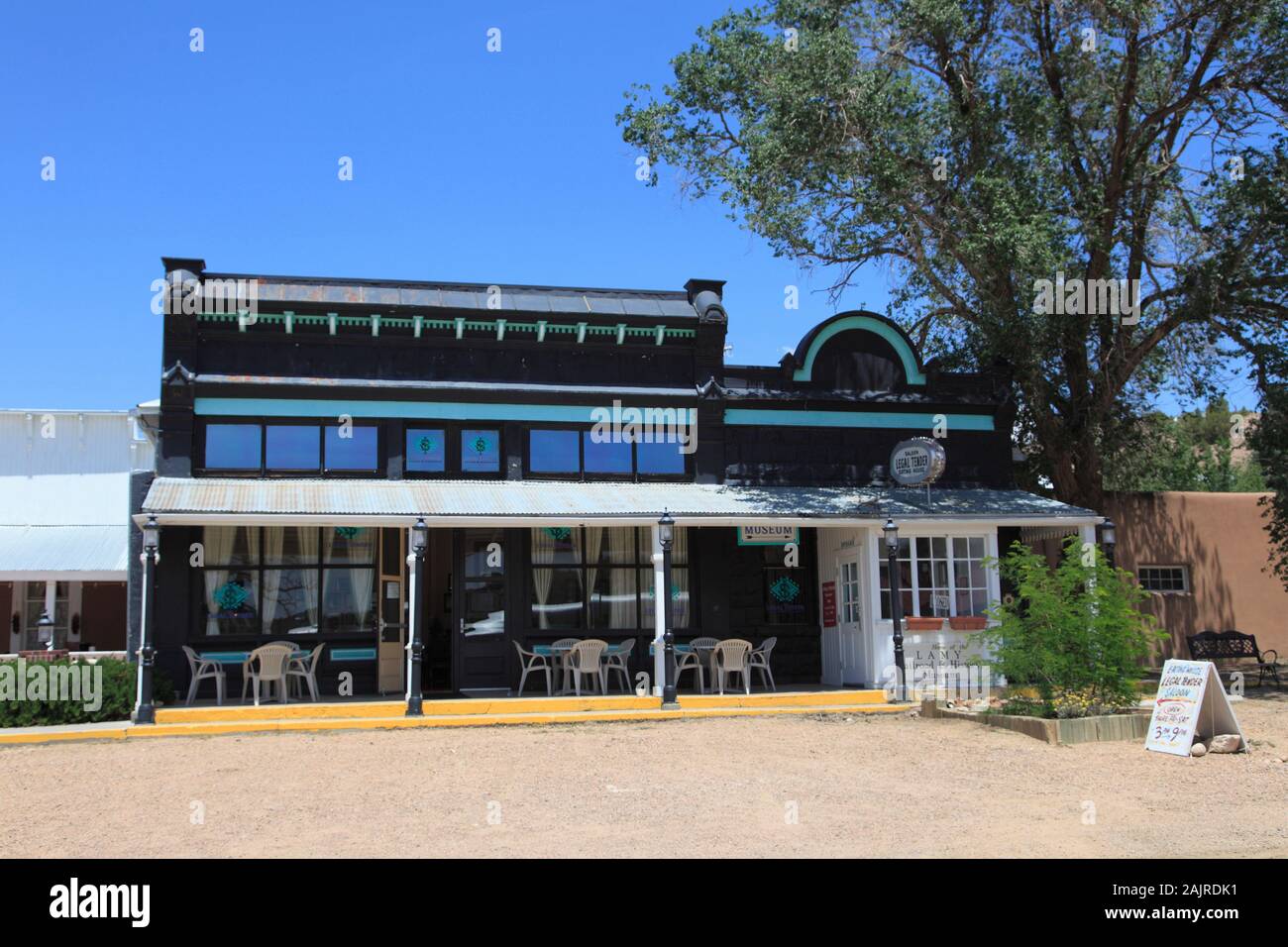 Lamy Railroad et Musée d'Histoire, situé dans le site historique de monnaie légale Saloon, Lamy, comté de Santa Fe, New Mexico, USA Banque D'Images