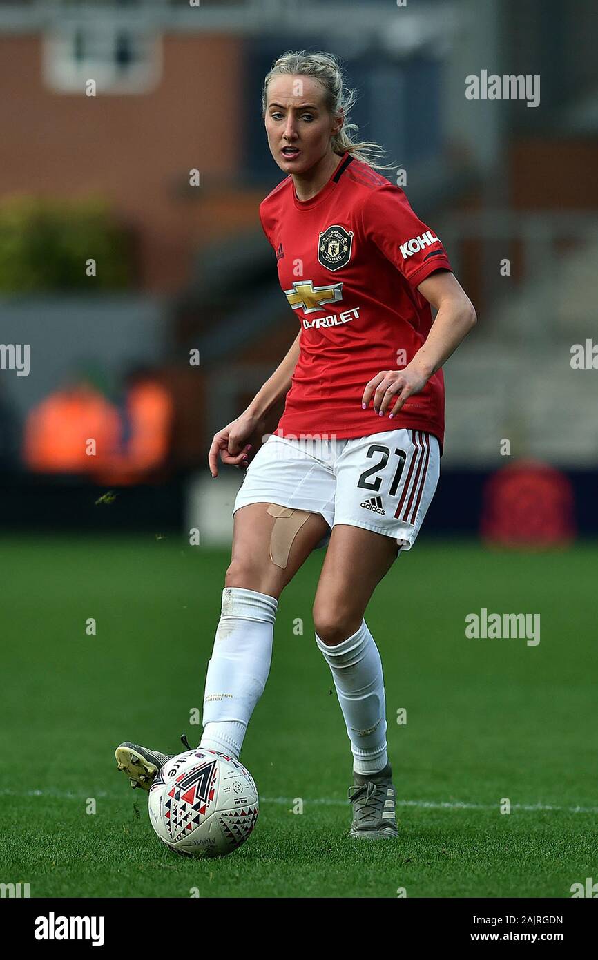 Leigh, UK. 05Th Jan, 2020. LEIGH, ANGLETERRE - 5 janvier Millie Turner de Manchester United femmes au cours de la Barclays FA Women's Super League match entre Manchester United et la ville de Bristol, à Leigh Sport Stadium, Leigh le dimanche 5 janvier 2020. (Crédit : Eddie Garvey | MI News) photographie peut uniquement être utilisé pour les journaux et/ou magazines fins éditoriales, licence requise pour l'usage commercial Crédit : MI News & Sport /Alamy Live News Banque D'Images