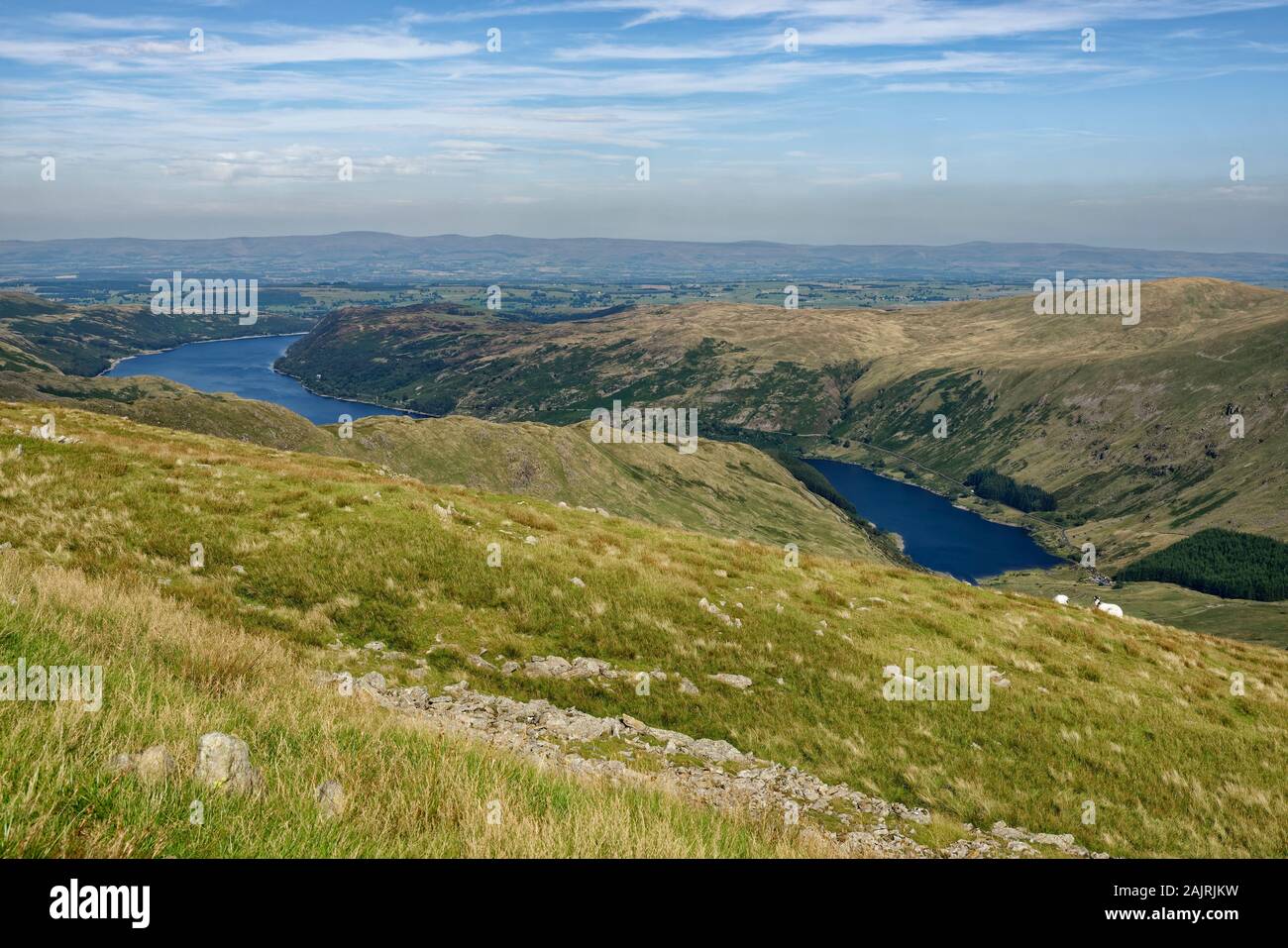 Haweswater avec Swindale & Communes Mardale au-delà, vu du mauvais Mardale Bell (760M) du Lake District, Cumbria Banque D'Images