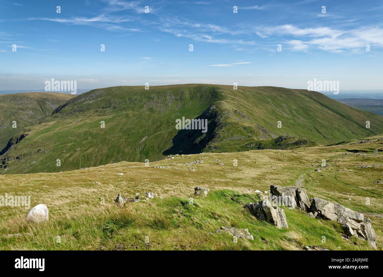 Nan Bield Pass, Harter a baissé (778M), Col Gatescarth Branstree & (713m à gauche) vue de mauvais Mardale Bell (760M) du Lake District, Cumbria Banque D'Images