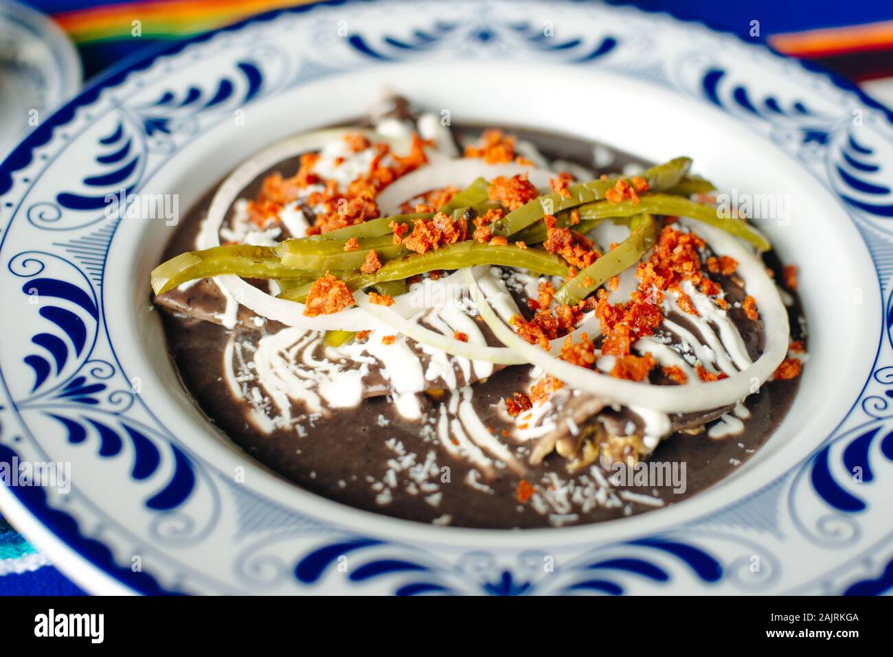 Mole mole poblano Mexicano, ingrédients, aliments épicés mexicains au Mexique traditionnel Banque D'Images