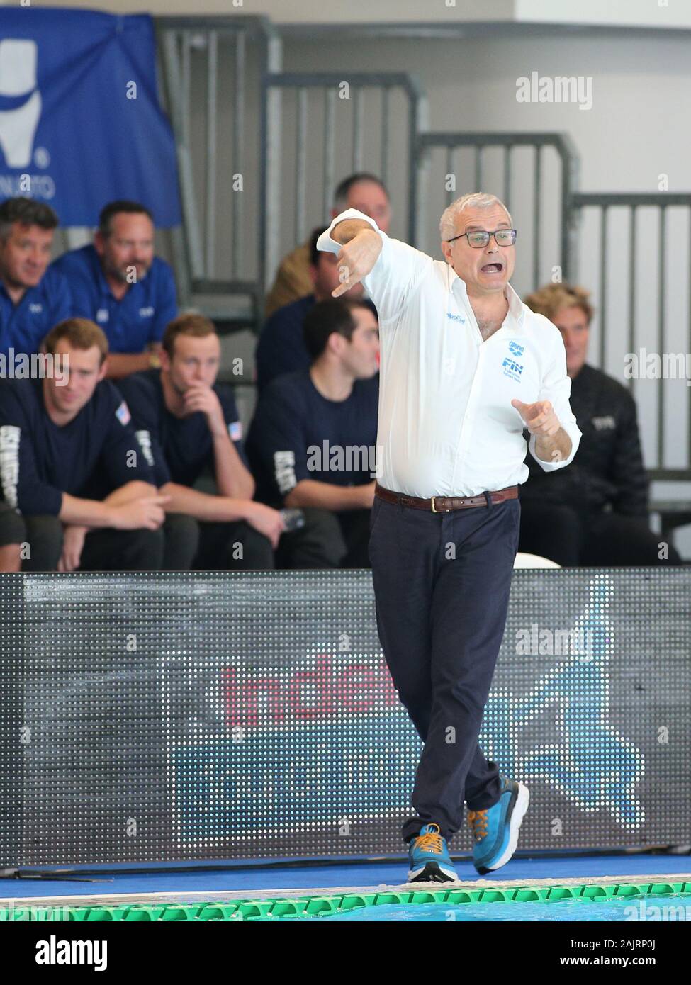 Cuneo, Italie. 5Th Jan, 2020. Alessandro campagna (entraîneur de l'Italie) au cours de l'Italie contre l'Hungery - quadrangulaire, le water-polo de l'équipe nationale italienne de Cuneo, Italie, 05 janvier 2020 - LPS/crédit : Claudio Claudio Benedetto Benedetto/fil LPS/ZUMA/Alamy Live News Banque D'Images