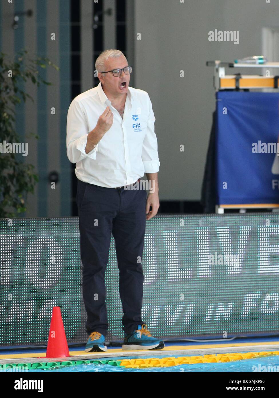 Cuneo, Italie. 5Th Jan, 2020. Alessandro campagna (entraîneur de l'Italie) au cours de l'Italie contre l'Hungery - quadrangulaire, le water-polo de l'équipe nationale italienne de Cuneo, Italie, 05 janvier 2020 - LPS/crédit : Claudio Claudio Benedetto Benedetto/fil LPS/ZUMA/Alamy Live News Banque D'Images