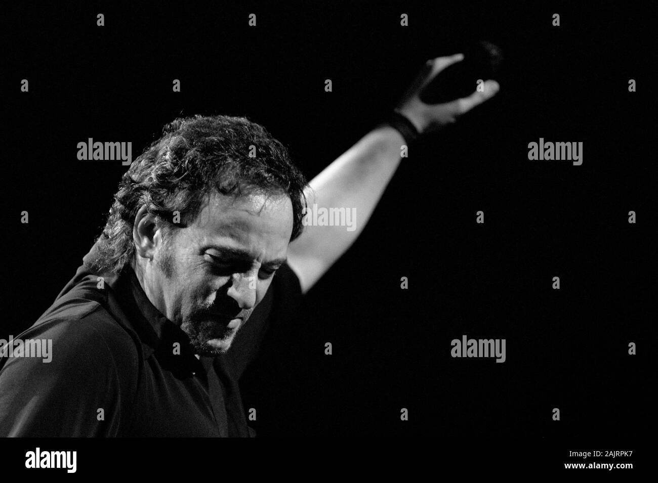 Milan, Italie, 19 avril 1999, concert live de Bruce Springsteen & The E Street Band au Filaforum, Assago : le chanteur Bruce Springsteen pendant le concert Banque D'Images