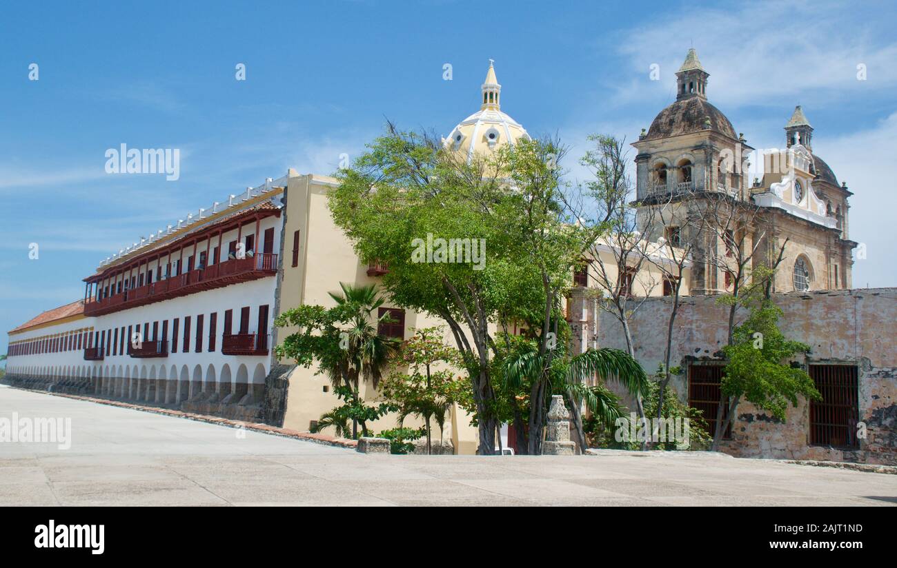 Vue panoramique de la vieille ville de Carthagène de Indias das, en Colombie. Banque D'Images