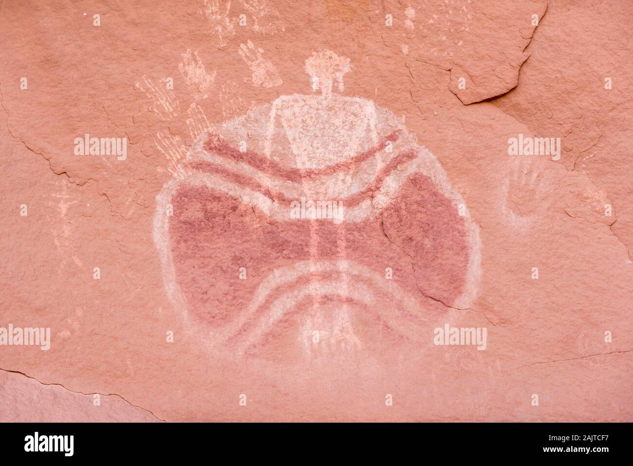 'Homme' Baseball petroglyph, Navajo Nation (Utah). Banque D'Images
