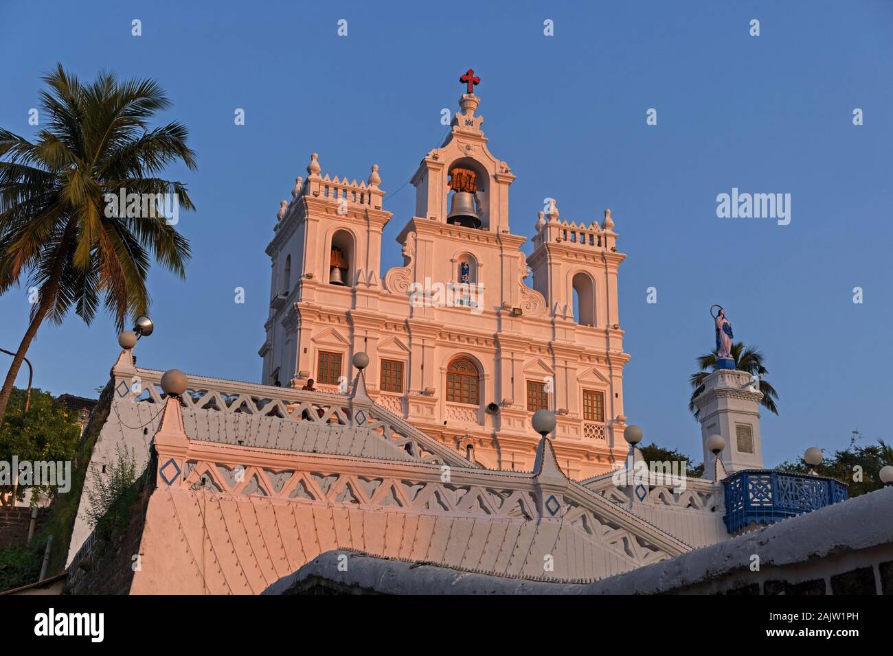 Église Notre Dame de l'Immaculée Conception Panjim Goa Inde Banque D'Images