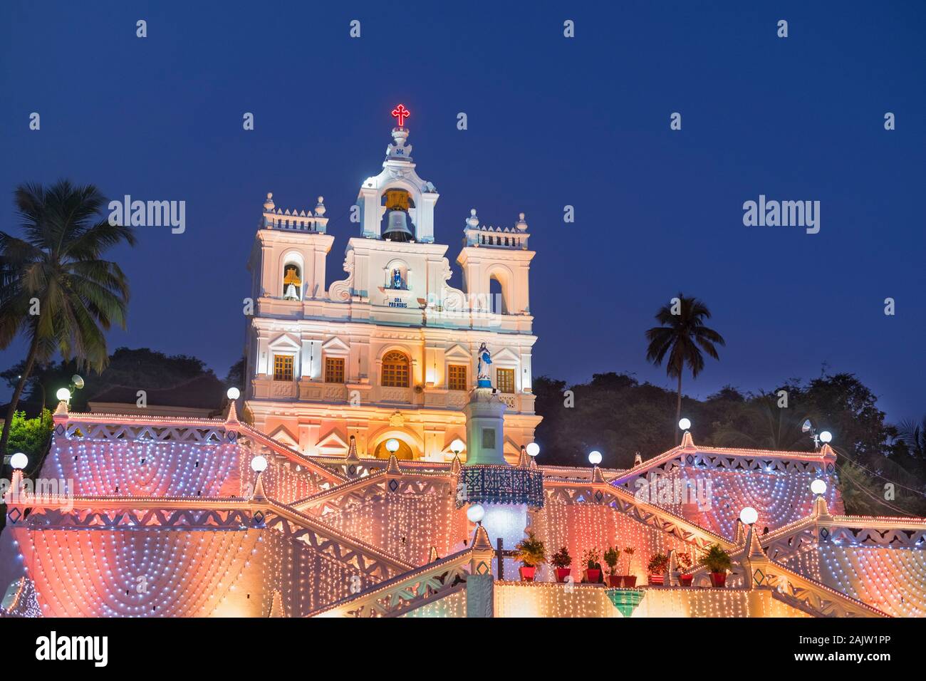 Église Notre Dame de l'Immaculée Conception Panjim Goa Inde Banque D'Images