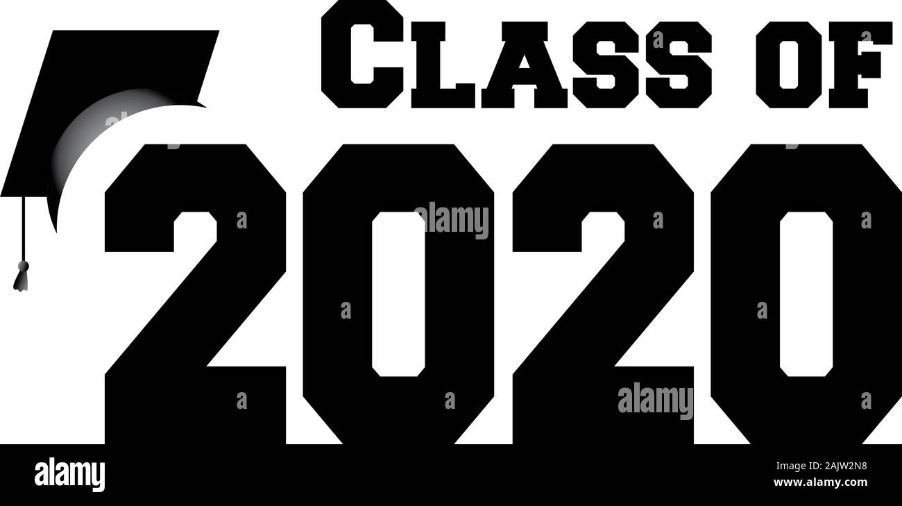 Classe de 2020 avec graduation cap Banque D'Images