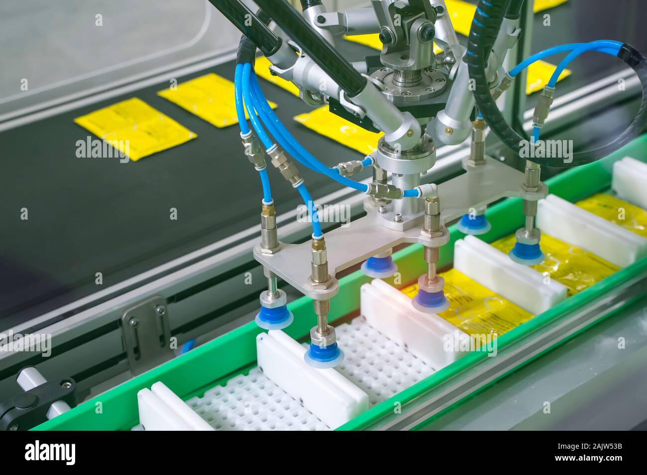 La gamme de produits de transport pour unité d'emballage de haute technologie et de l'alimentation automatique machine d'emballage pour l'industrie Banque D'Images