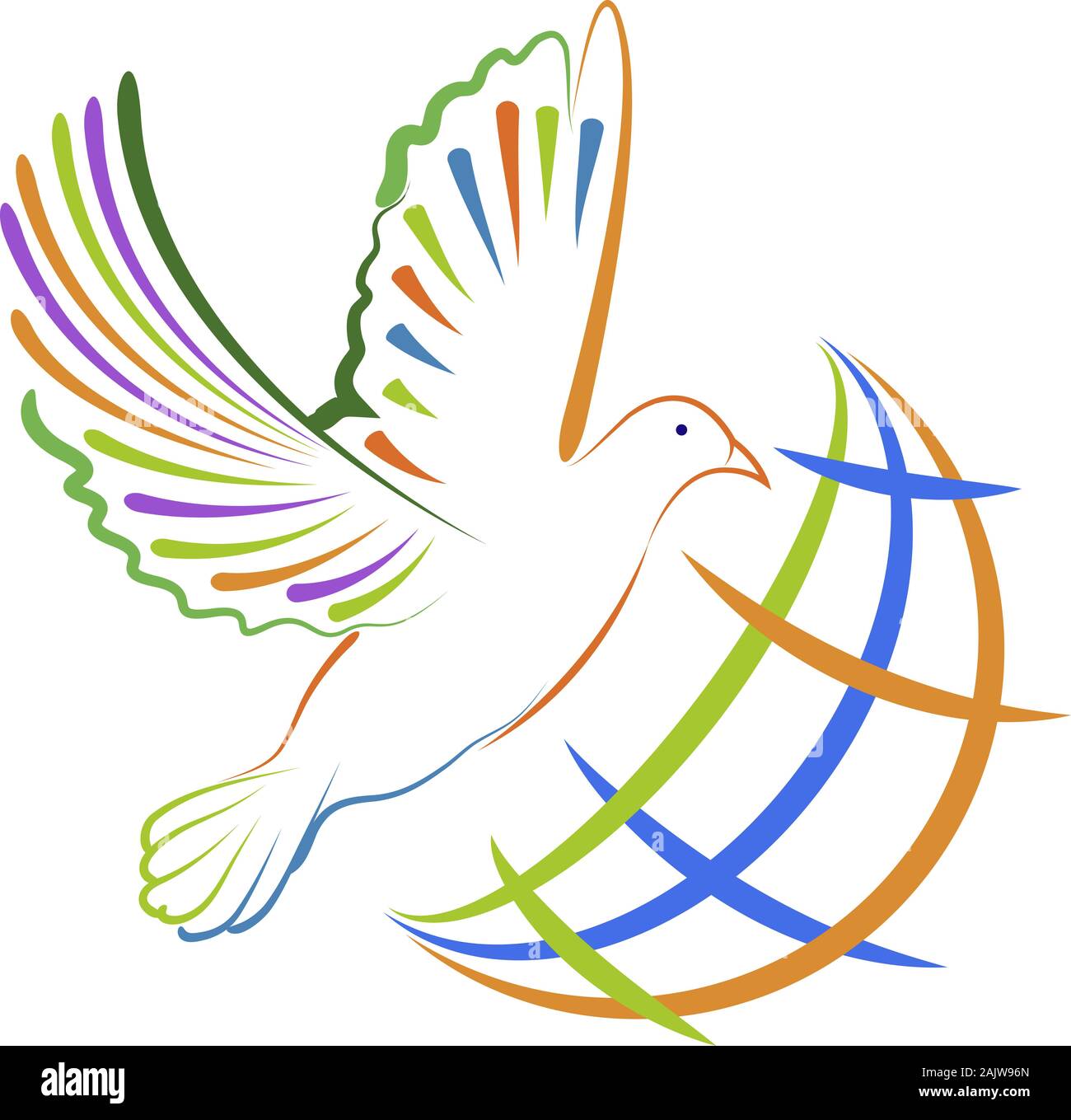logo de colombe globale Banque D'Images