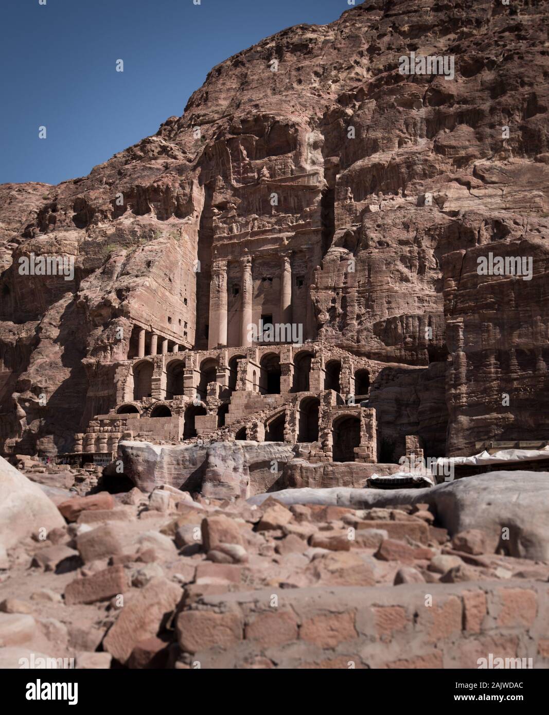Tombes royales à Petra, Jordanie site du patrimoine Banque D'Images