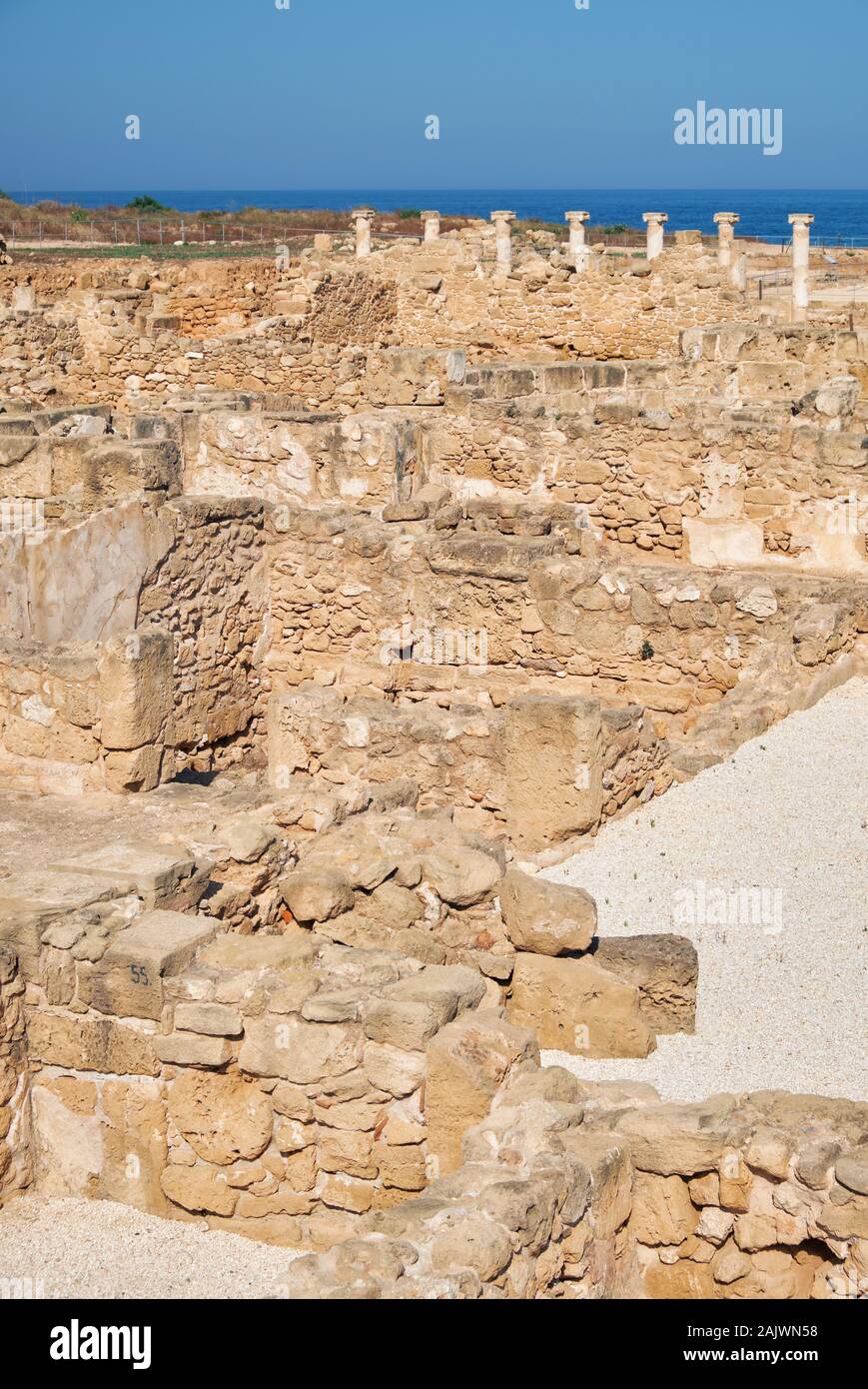 Les vestiges de l'ancienne maison romaine de Thésée. La villa a été la