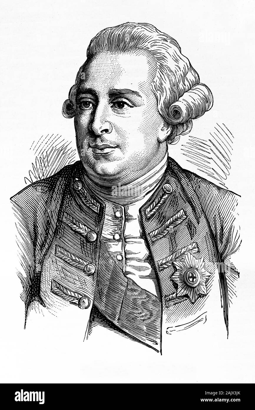 George III, Roi du Royaume-Uni. 1738-1820. Illustration d'antiquités. 1890. Banque D'Images