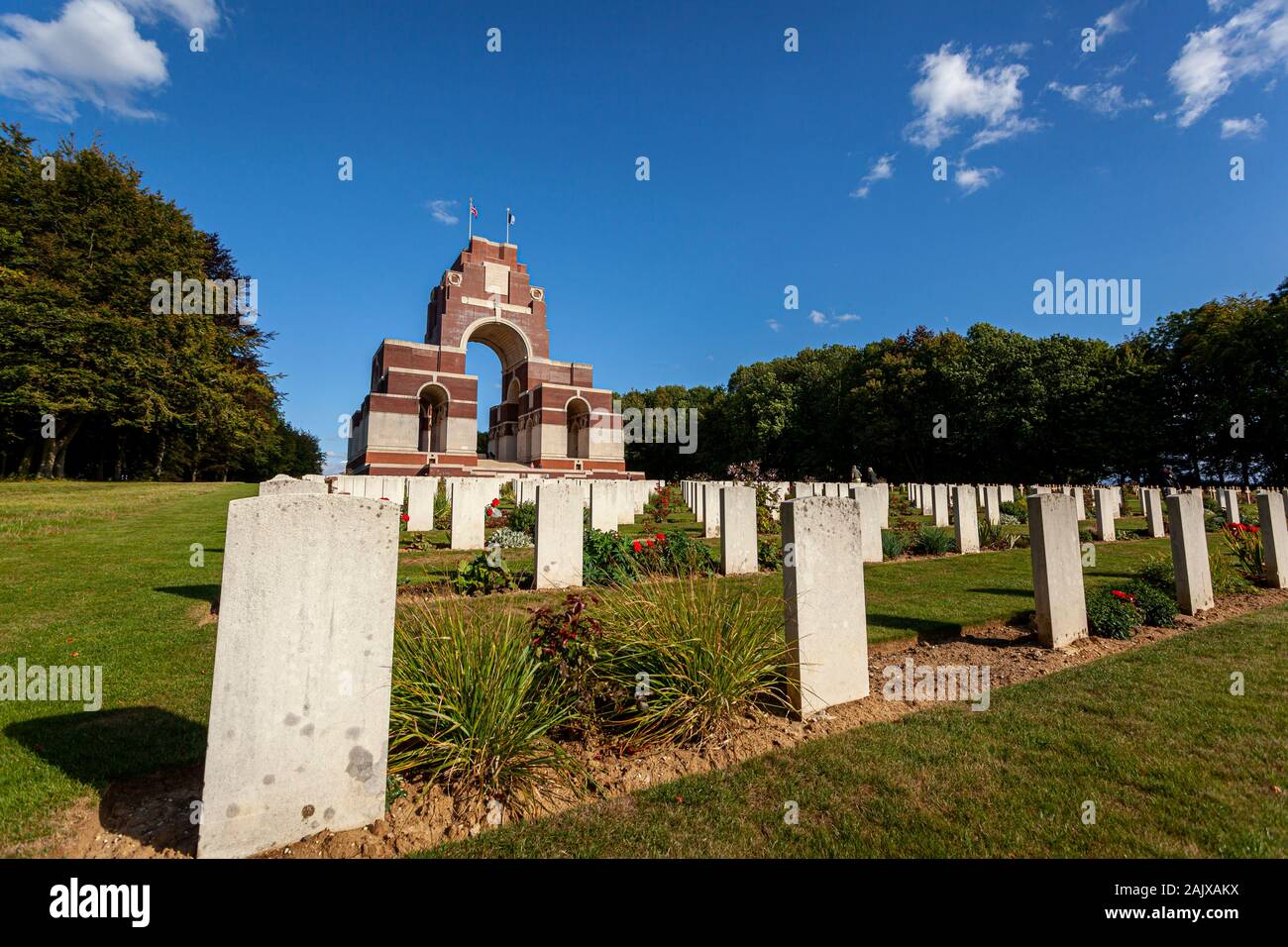 Le Lutyens conçue mémorial aux disparus de la Somme La bataille de Thiepval, France Banque D'Images