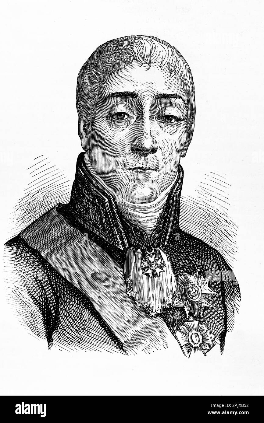 Joseph Fouché. 1st. Duc d'Otrante. Homme d'État français, président de la commission exécutive, 1759-1820, Antique illustration. 1890. Banque D'Images
