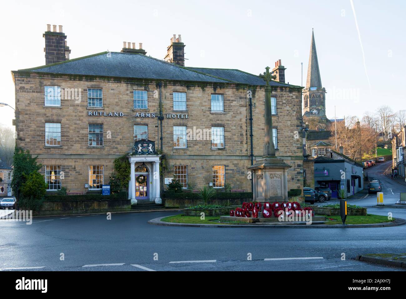 Le Rutland Arms Hotel dans le centre de la pittoresque ville de Bakewell dans le parc national de Peak District Banque D'Images