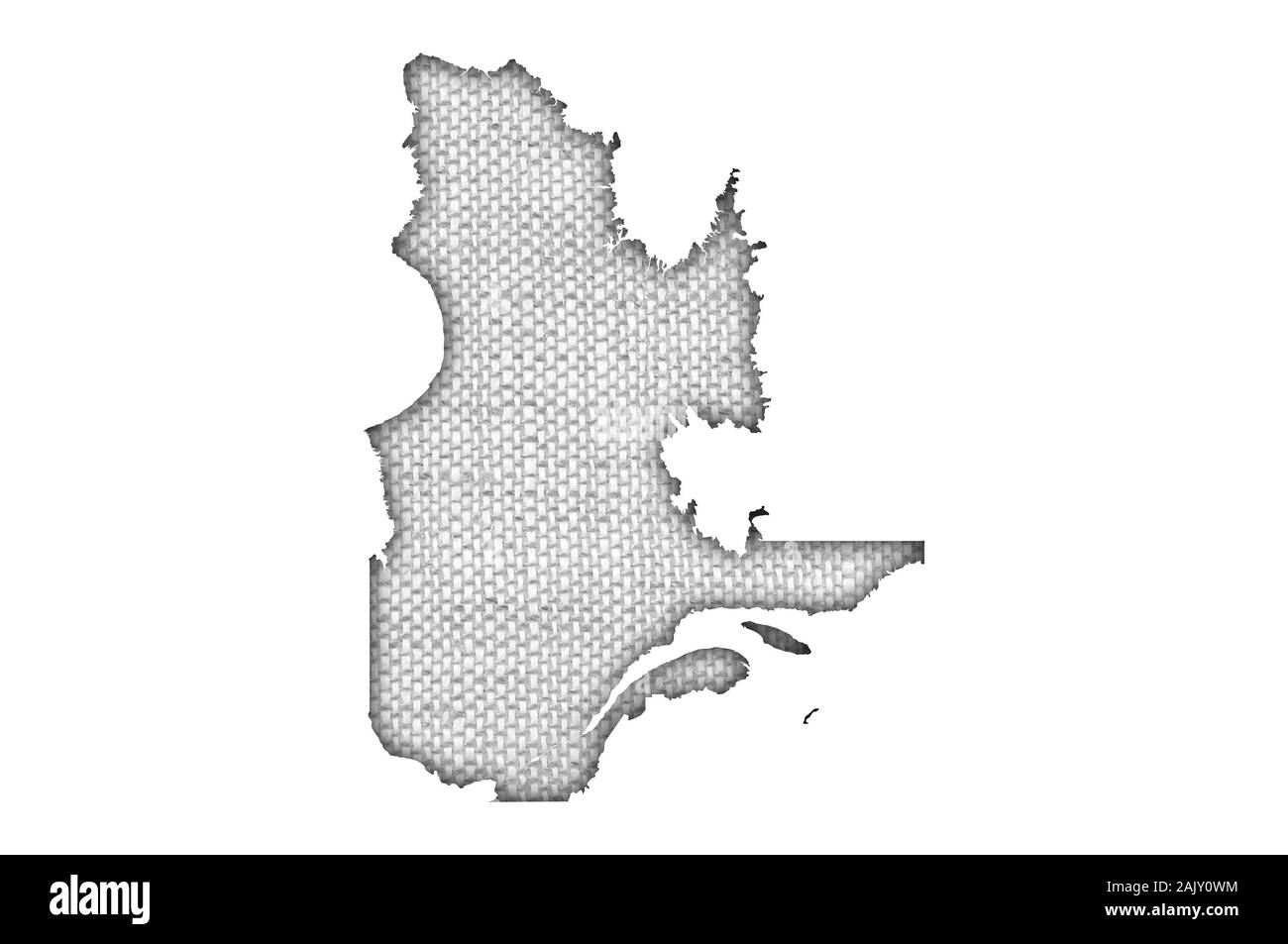 Carte du Québec sur de vieux linge de maison Banque D'Images