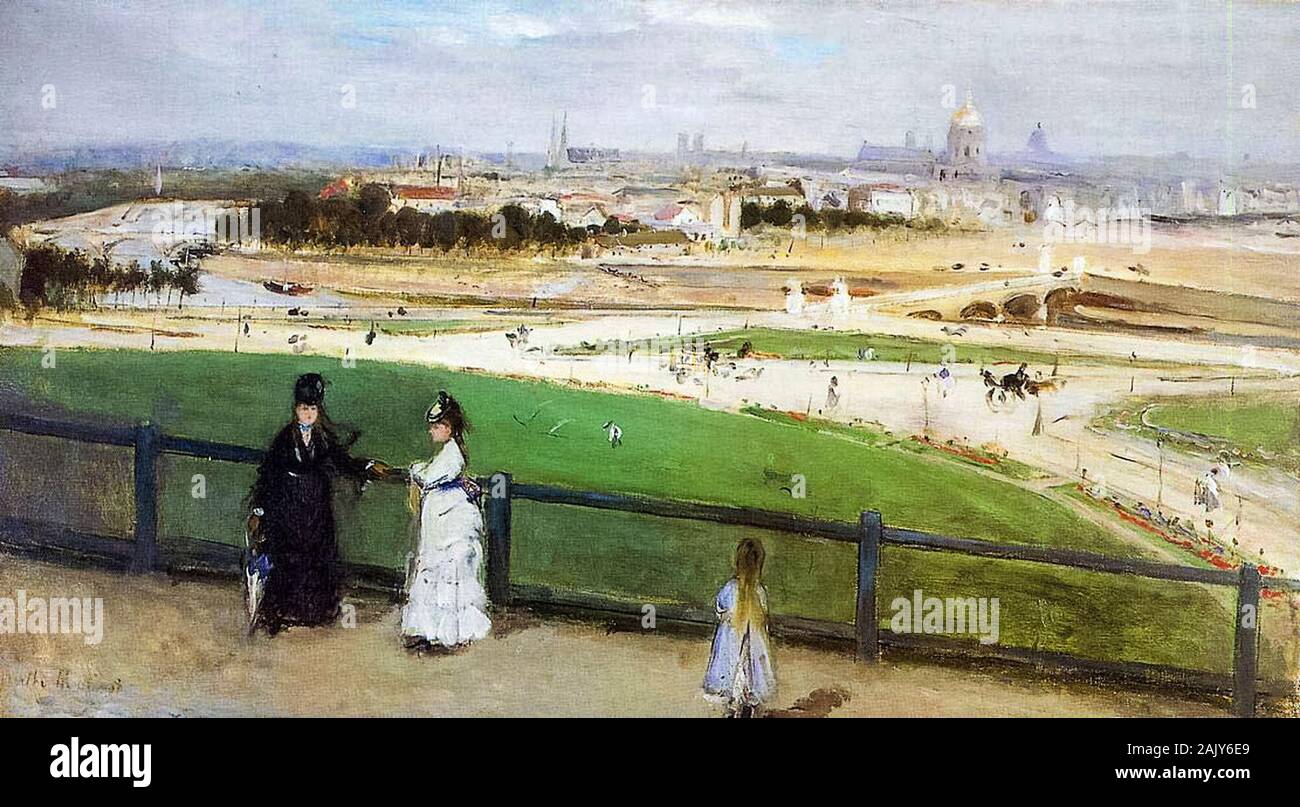 Berthe Morisot, sur Paris, du Trocadéro, la peinture de paysages, 1872 Banque D'Images
