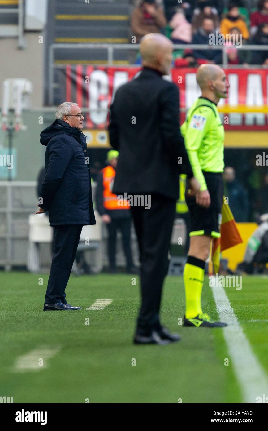 Milano, Italie, 06 janv. 2020, Claudio Ranieri (sampdoria) au cours de l'AC Milan vs Sampdoria - Serie A soccer italien Championnat Hommes - Crédit : LPS/Francesco Scaccianoce/Alamy Live News Banque D'Images