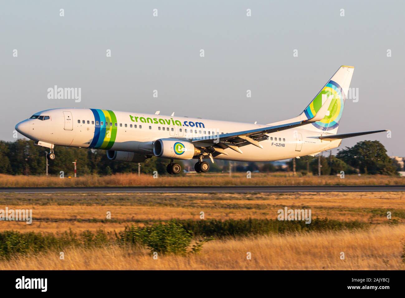 Paris, France - 15 août 2018 : Transavia Boeing 737 avion à l'aéroport de Paris Orly (ORY) en France. Boeing est un constructeur aéronautique basé sur le siège Banque D'Images