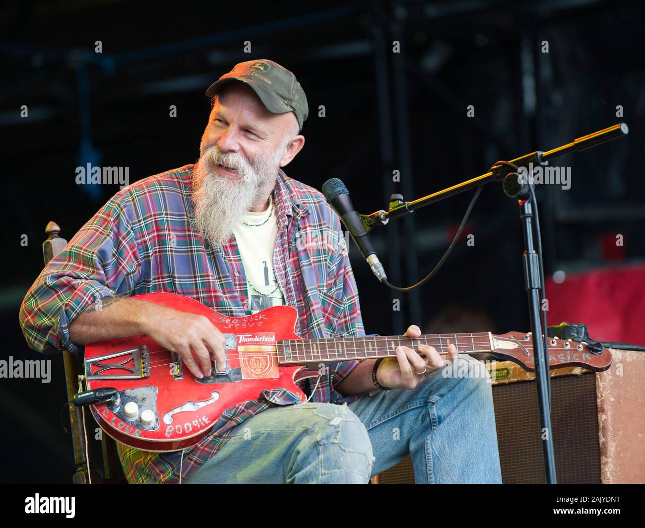 Bluesman américain, Seasick Steve en Cornbury Festival, Royaume-Uni le 1 juillet 2012 Banque D'Images