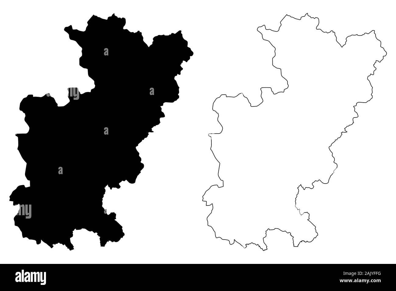 District de Gjilan (République du Kosovo et Metohija, Districts du Kosovo, République de Serbie) map vector illustration, scribble sketch carte de Gnjilane Illustration de Vecteur